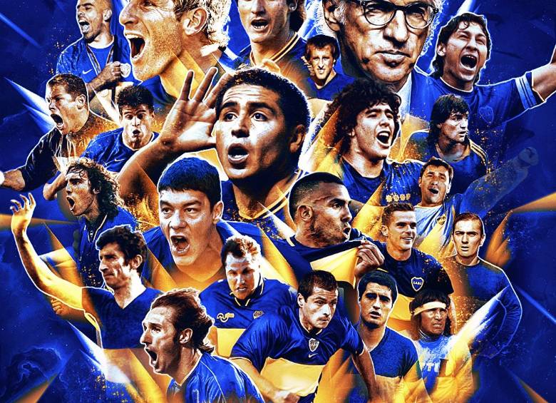 Los jugadores que han sido leyenda en Boca Juniors celebran los 113 años del club. FOTO TOMADA DEL TWITTER DE JORGE BERMUDEZ