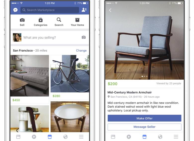 Así se verán los productos en Marketplace. FOTO AP