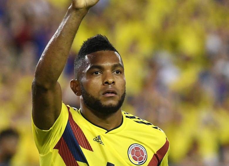 Así fue el festejo de Miguel Ángel Borja al anotar el cuarto gol en el amistoso ante EE. UU. Mañana, otro fogueo. FOTO Efe 