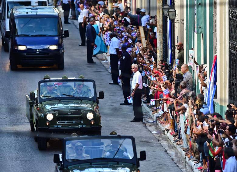 La ciudad de Matanzas (occidente) también tuvo la oportunidad de despedir al máximo líder de la revolución. FOTO afp