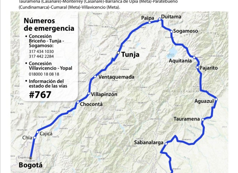 Gobierno anuncia cierre indefinido de la vía Bogotá - Villavicencio