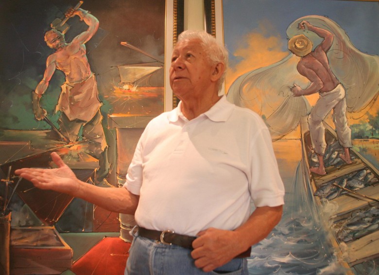 A sus 92 años de edad murió en la mañana de este sábado el pintor antioqueño, Ramón Vásquez. FOTO MANUEL SALDARRIAGA