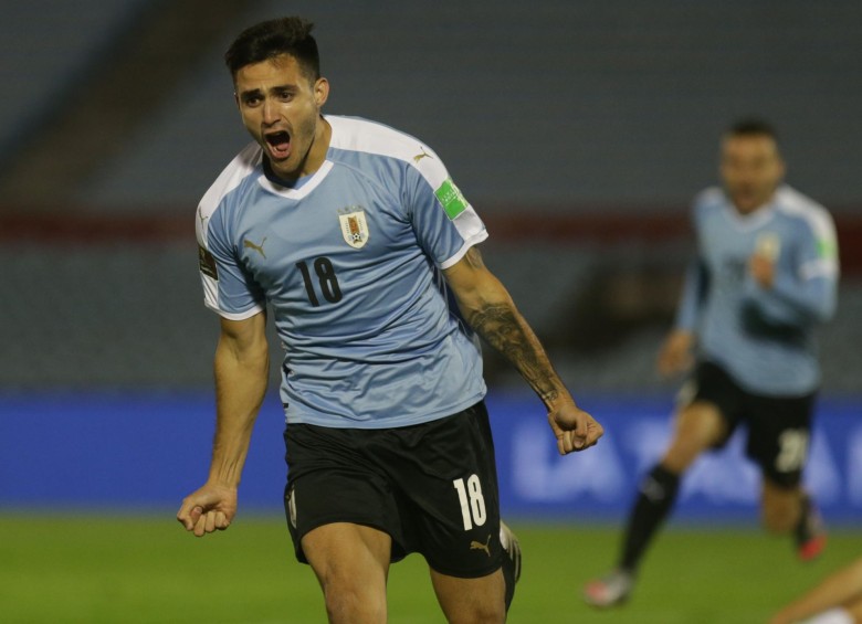 Maxi Gómez, el héroe de Uruguay ante Chile. FOTO: AFP