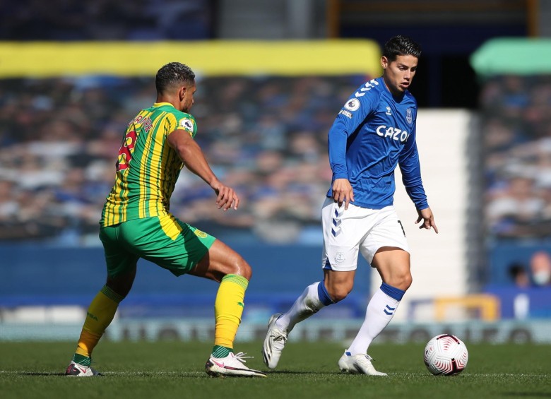 James jugó su segundo encuentro con el Everton. FOTO EFE