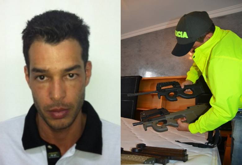 En un allanamiento a un apartamento de “Frank” en Envigado (2012), la Policía decomisó estos fusiles FN Herstal de fabricación belga. FOTOS: archivo de la Policía.