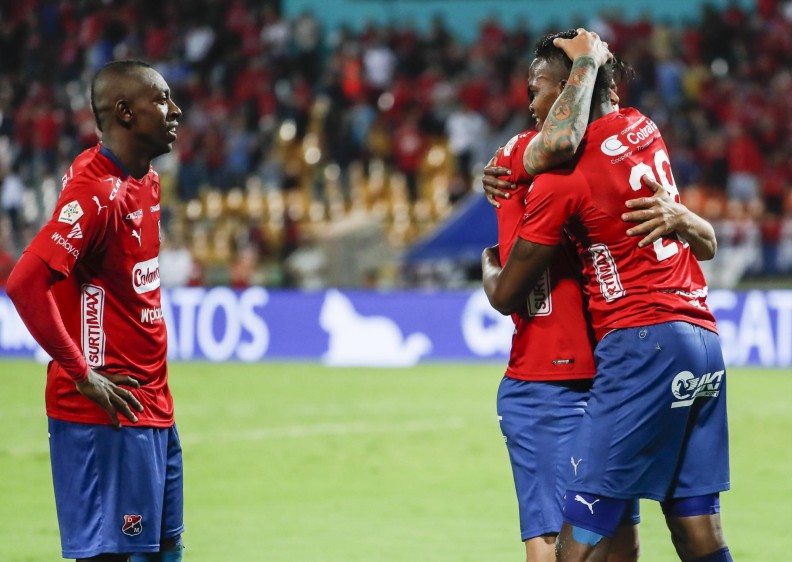 El vallecaucano, de 23 años, llegó a su segunda anotación con el DIM, la anterior se la había marcado al Atlético Nacional. FOTO ROBINSON SÁENZ