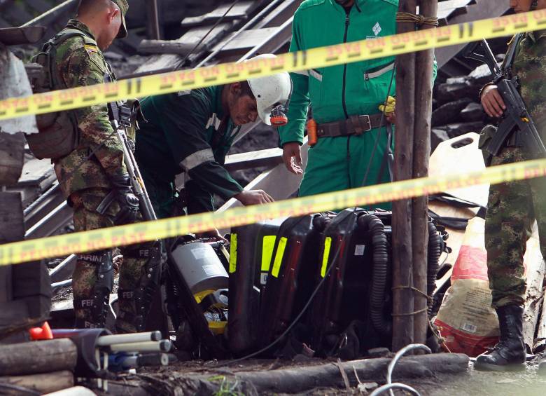 Continúan los operativos de rescate en la mina de Cucunubá. FOTO EFE
