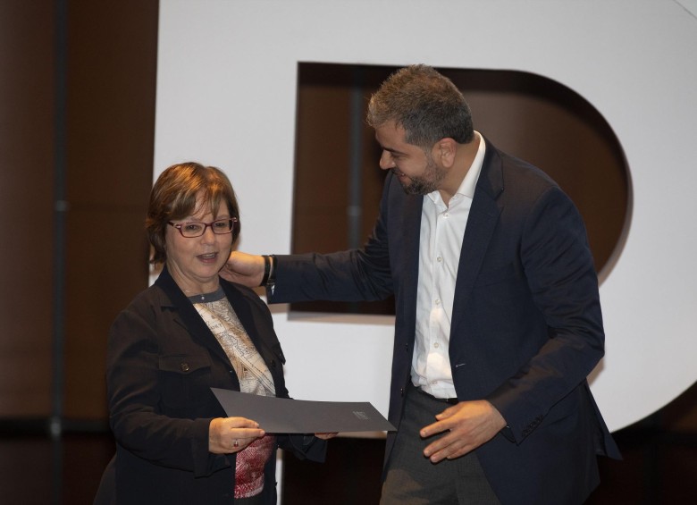 Piedad Bonnett, durante la entrega de los premios Biblioteca Narrativa Colombiana. FOTO Edwin Bustamante Restrepo