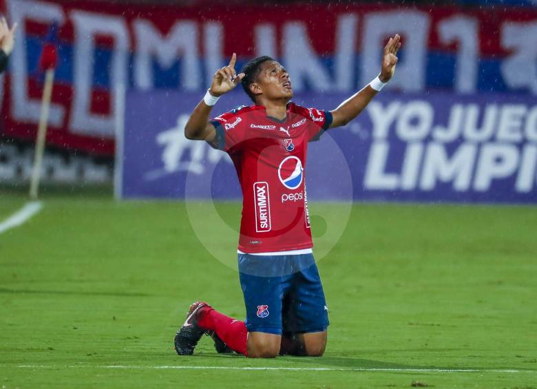 Yairo Moreno, quien nació en Necoclí y debutó con el DIM en 2014, marcó en la presente temporada 7 goles en la Liga Águila-1. FOTO JUAN ANTONIO SÁNCHEZ