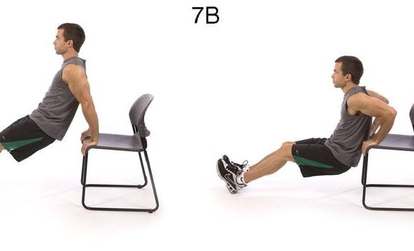 Tríceps en silla. Parte superior del cuerpo. FOTO: Cortesía investigación Health and fitness journal.