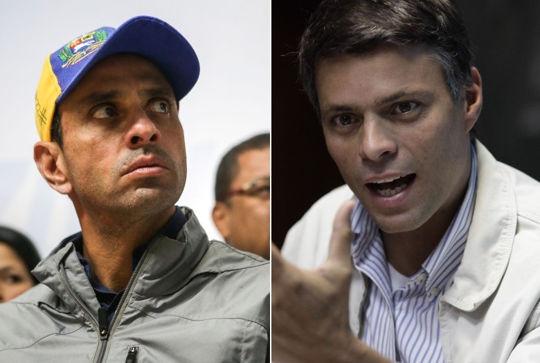 Henrique Capriles y Leopoldo López, dos de los últimos líderes de la oposición. FOTO ARCHIVO
