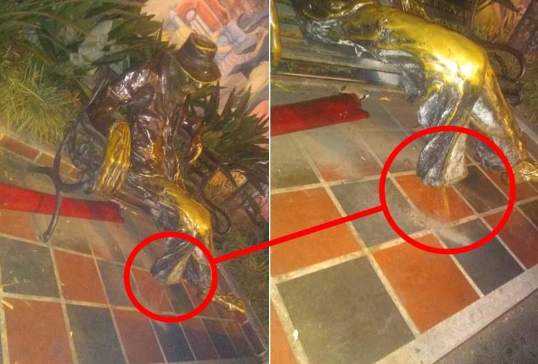 ¿Qué pasó con el pie de la escultura del Parque del Abuelo?