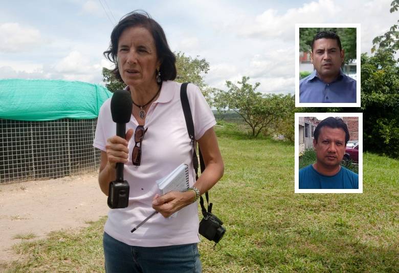 En las imagenes Salud Hernández, el periodista Diego D’Pablos, arriba y el camarógrafo Carlos Melo, abajo.
