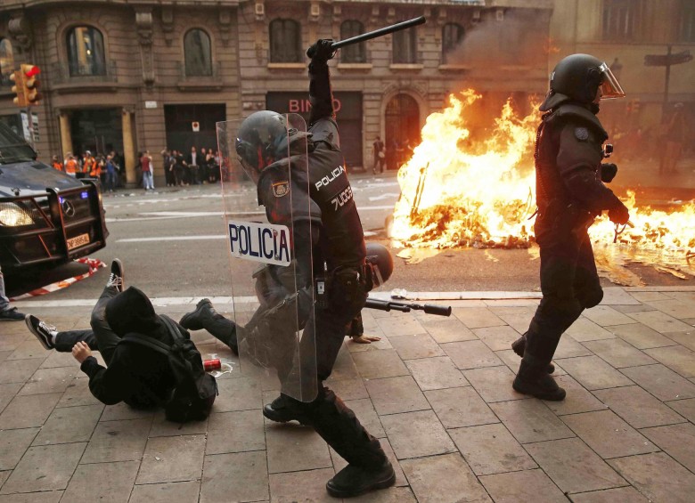 $!Protestas en Barcelona. FOTO EFE