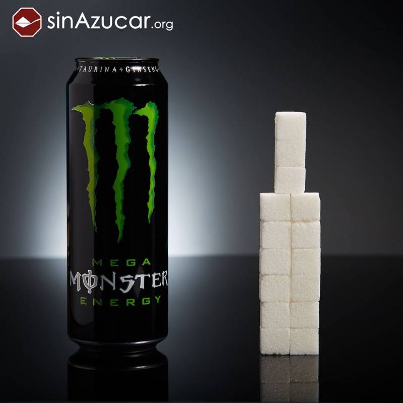 Una lata del energizante Monster (553ml) tiene 60 gramos de azúcar (15 terrones). FOTO Cortesía Antonio Estrada 