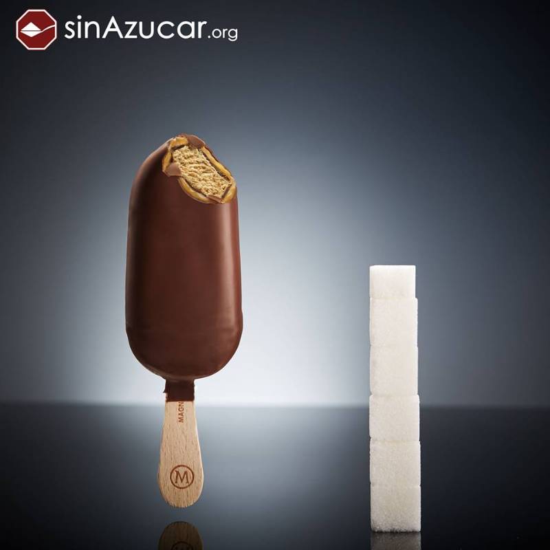 Una paleta de chocolate marca Magnum contiene 23 gramos de azúcar, equivalente a 5,75 terrones. FOTO Cortesía Antonio Estrada 