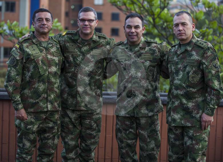 De izquierda a derecha: General Alberto Sepúlveda, General Jorge Salgado, General Jorge Romero y el General Juan Carlos Ramírez. FOTO JULIO CÉSAR HERRERA