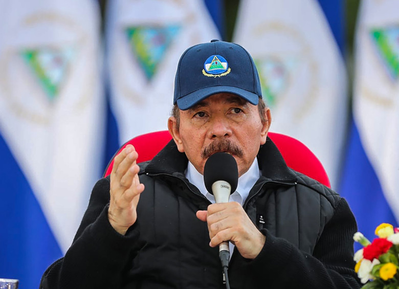 Presidente de Nicaragua Daniel Ortega en celebración del aniversario de la Revolución Sandinista. FOTO: AFP