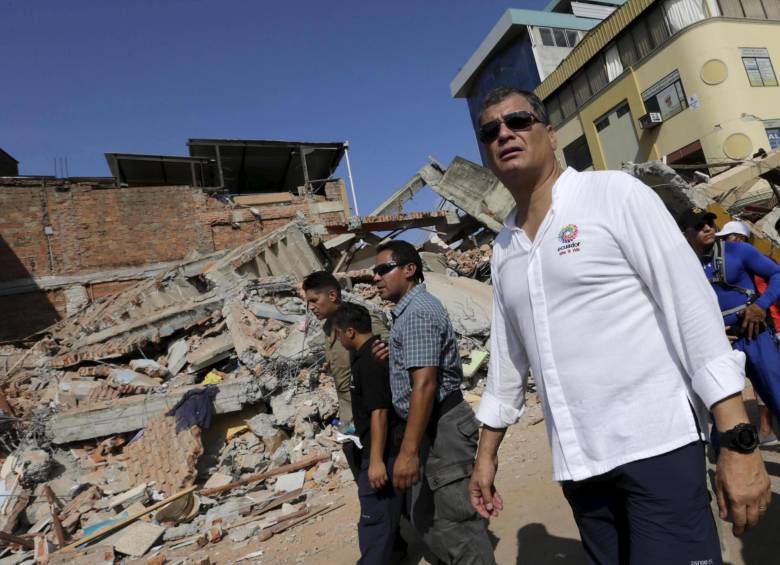 El Presidente Correa visitó la zona. FOTO Reuters