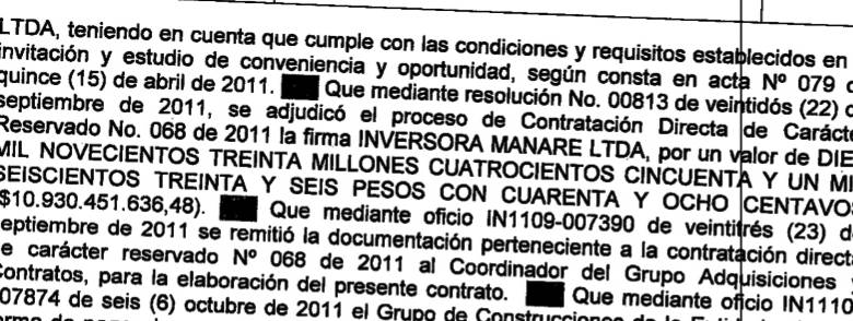 Contratación directa. FOTO contrato de obra 117-3-2011