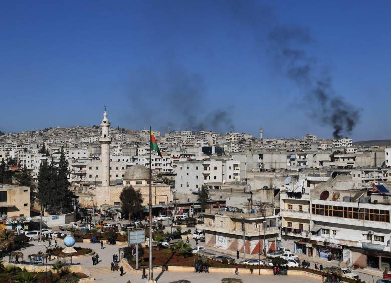 Foto tomada en la ciudad Siria de Afrin luego de un ataque turco contra un enclave Kurdo. Foto: AFP 