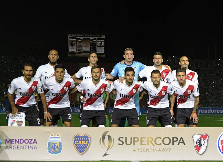 Armani fue la gran figura de la noche con River Plate. FOTO AFP