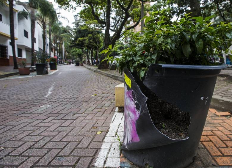 En la avenida La Playa las materas están destruidas. FOTO JULIO CÉSAR HERRRA