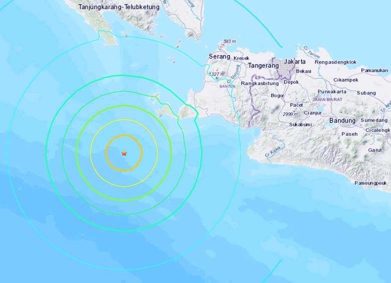 Un terremoto de 5,9 de magnitud fue reportado este viernes cerca de Tugu Hilir, en Indonesia. FOTO: EFE.
