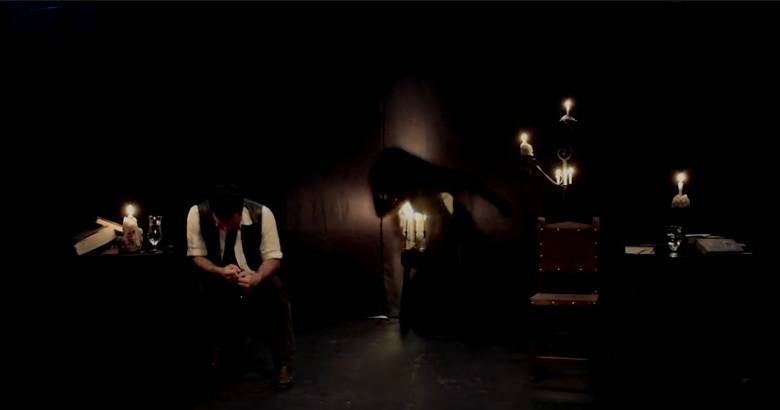 El gato negro, monólogo de Elemental Teatro, basado en un cuento de Edgar Allan Poe. Foto: Cortesía 