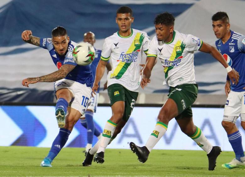 Un nuevo empate sumó este viernes Millonarios al igualar sin goles frente al Atlético Bucaramanga. FOTO COLPRENSA