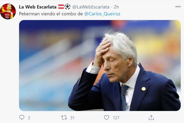 Las dos tendencias por algunas horas en Twitter fueron Queiroz y Pekerman. FOTO CAPTURA TWITTER