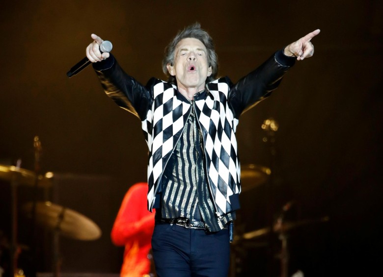 Mick Jagger de Rolling Stones. La banda amenaza al presidente estadounidense, Donald Trump, con llevarlo a la justicia si sigue utilizando una de sus canciones “You Can’t Always Get What You Want” en sus campañas políticas. Foto: AFP. 