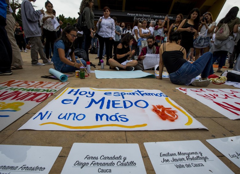 Protesta nacional e internacional por los líderes asesinados en Colombia.Foto: Julio César Herrera Echeverri