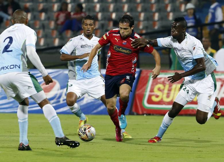 Independiente Medellín descifró el bloque defensivo de Jaguares de Córdoba para ganarle 2-0 y obtener su primer triunfo en la Copa Águila. FOTO JUAN ANTONIO SÁNCHEZ
