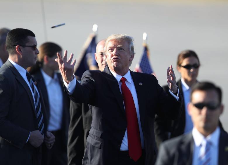 Donald Trump, presidente de Estados Unidos, en el estado de Florida donde pasa el fin de semana con su familia. FOTO AFP