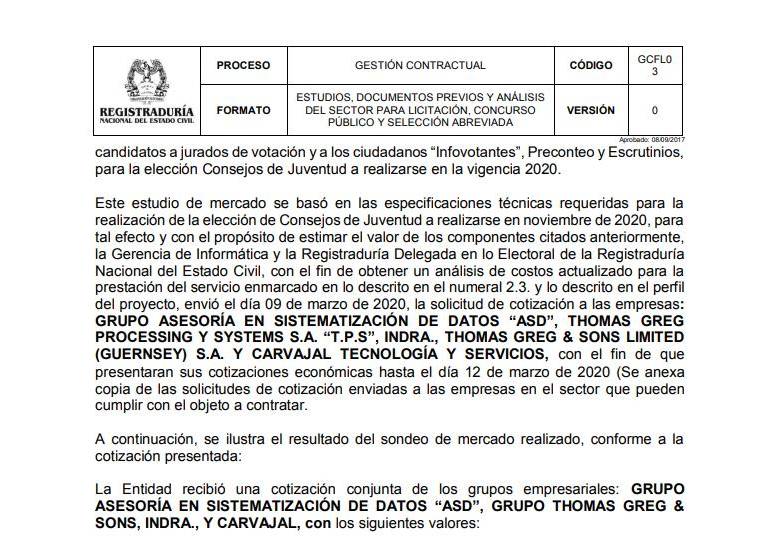 Piden explicaciones a la Registraduría por millonaria licitación para elecciones de CMJ