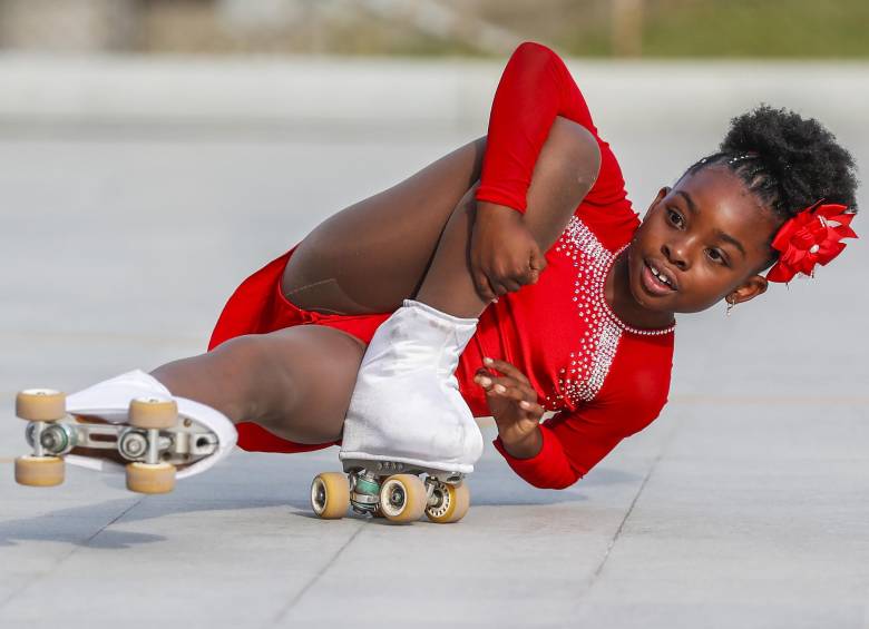 Samantha Mosquera, del club Estrellas, es estudiante de segundo grado del colegio Ferrini. Es la actual campeona nacional en figuras y subcampeona en danza y libre. FOTOs róbinson sáenz