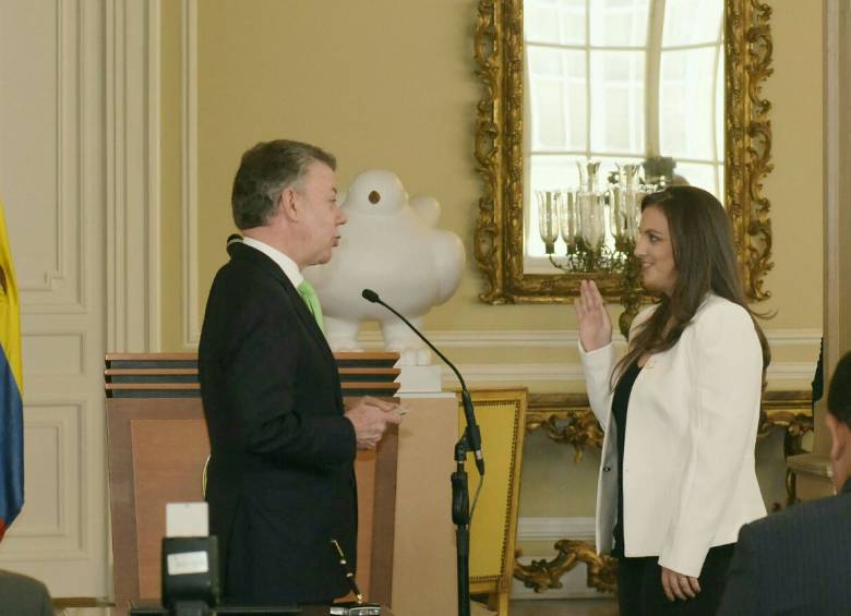 Abudinen asumió estama mañana la dirección del ICBF. FOTO PRESIDENCIA.