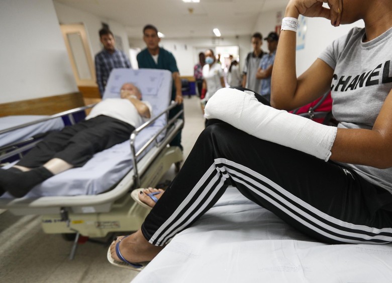 Áreas de urgencias y de hospitalización de la clínica León XIII se encuentran colapsadas. FOTO ARCHIVO MANUEL SALDARRIAGA QUINTERO