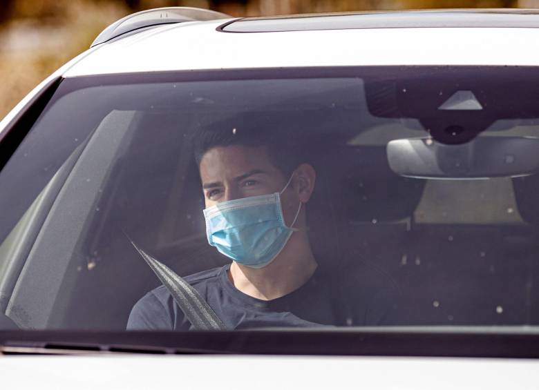 Los jugadores del Real Madrid, Barcelona y Atlético de Madrid regresan para someterse a test de la covid-19. James Rodríguez. FOTO AFP