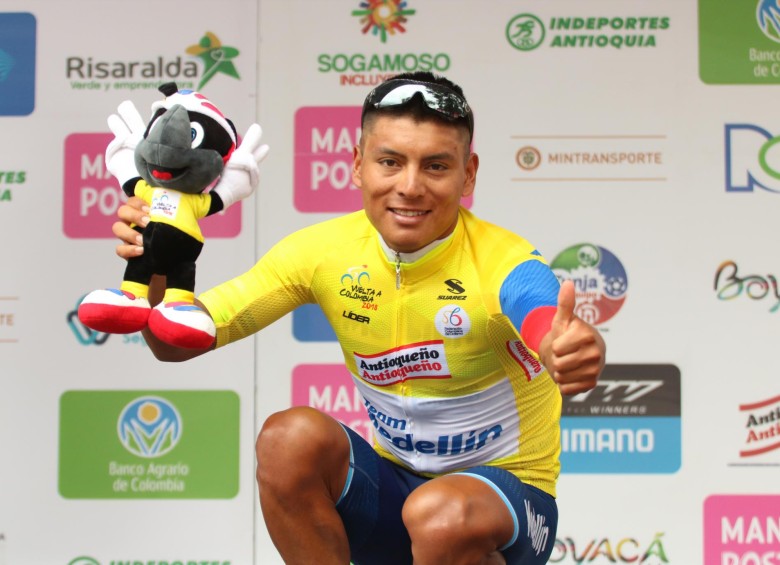 Jonathan Caicedo, ecuatoriano, líder de la Vuelta a Colombia que asume las últimas cuatro etapas. FOTO CORTESÍA FEDECICLISMO