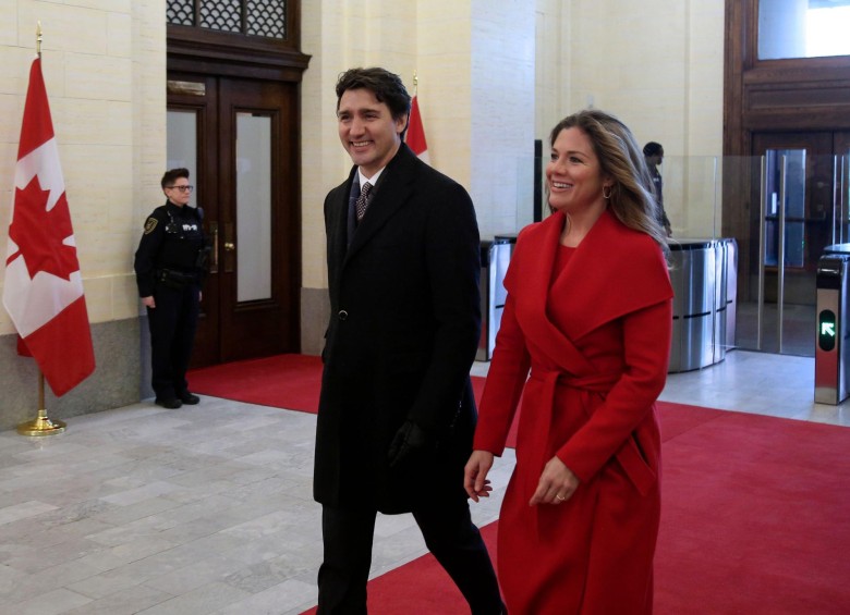 El primer ministro de Canadá, Justin Trudeau, y su esposa Sophie Gregoire Trudeau. FOTO AFP