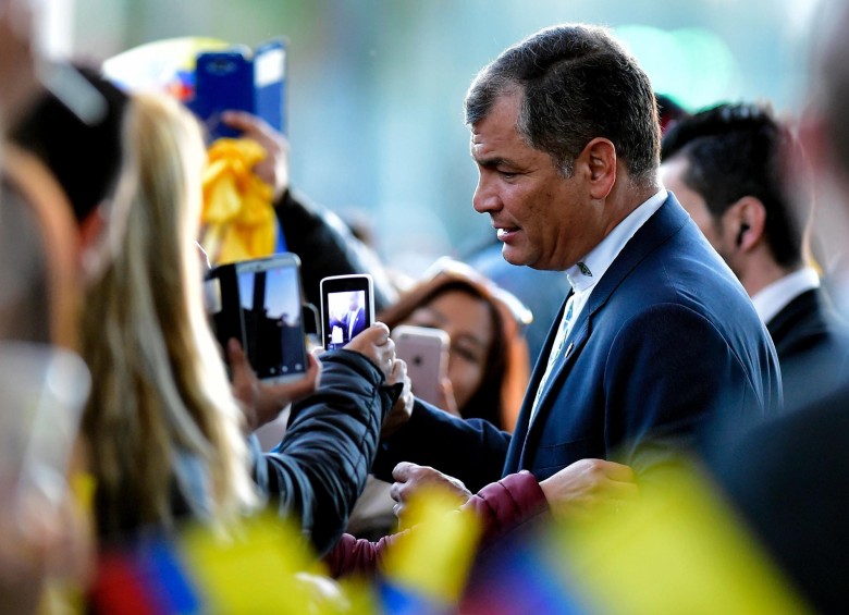 Rafael Correa, expresidente de Ecuador, es acusado por el presunto secuestro del líder político Fernando Balda, el cual habría ocurrido en el barrio Cedritos de Bogotá, en agosto de 2012. Actualmente reside en Bruselas, Bélgica. FOTO afp