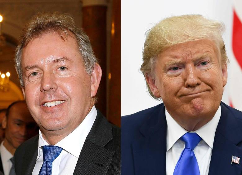 Kim Darroch, exembajador de Reino Unido en Estados Unidos, y Donald Trump, presidente norteamericano. FOTO: AFP