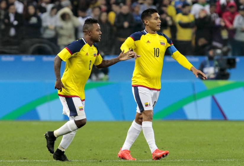 Dorlan Pabón y Teófilo Gutiérrez, los hombres gol de Colombia que pueden hacerle daño a Brasil. FOTO afp