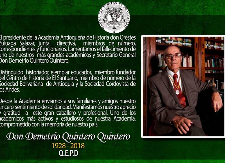 Foto: Tomada de Facebook - Academia Antioqueña de Historia. 
