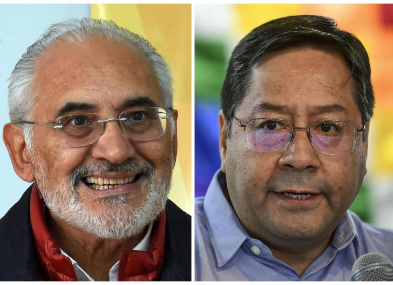 Carlos Mesa y Luis Arce se disputan la presidencia de Bolivia. Foto: AFP
