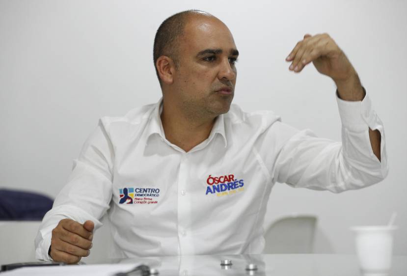 Óscar Andrés Pérez, candidato a la Alcaldía de Bello por el Centro Democrático. Foto Manuel Saldarriaga Quintero