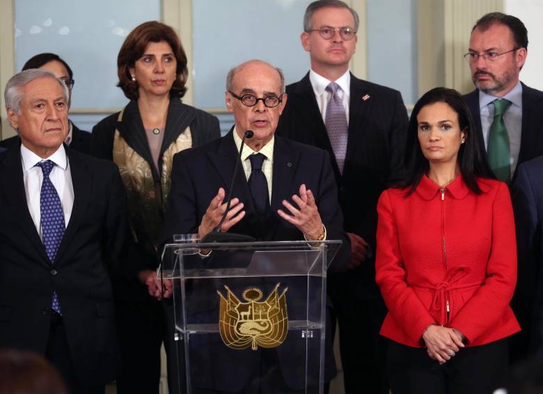 Grupo de cancilleres latinoamericanos se pronunciaron desde Lima, Perú, sobre la situación venezolana. Foto: EFE 