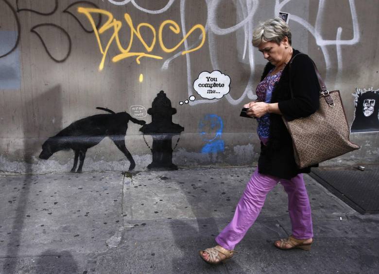 Otra imagen de Bansky captada en Londres. FOTO Reuters
